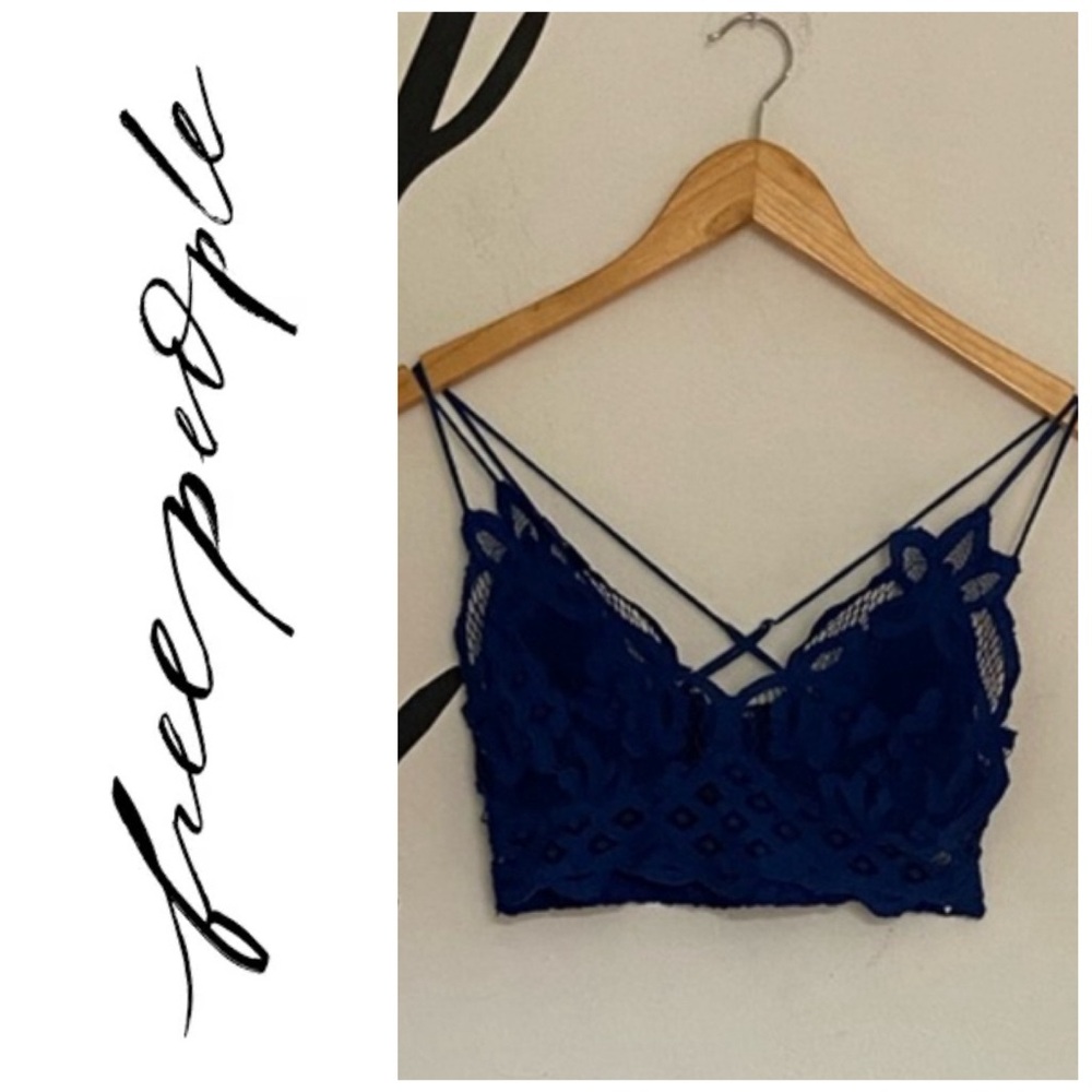 Free People Adella royal blue bralette